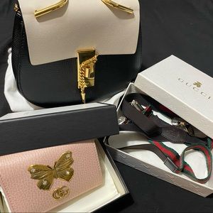 Selling this stuff for bundle. Chloe bag S Gucci wallet S and Gucci suspender S.